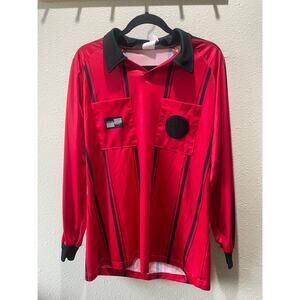 Official Sports Red Long sleeve Soccer Ref Jersey Size Medium